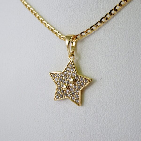 Cadenas & Colgantes/ Chain W/Pendants / 14K Real Color/ Zircon Stone/ 2mmx45cm// SET876