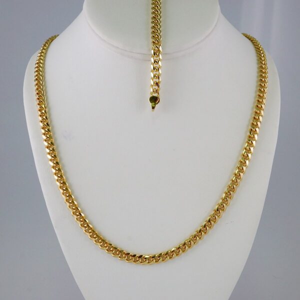 Cadenas & Pulseras/ Chain Men/ 14K Real Color/ Plain/ 6mm x 60cm/ Cuban Link// SET878