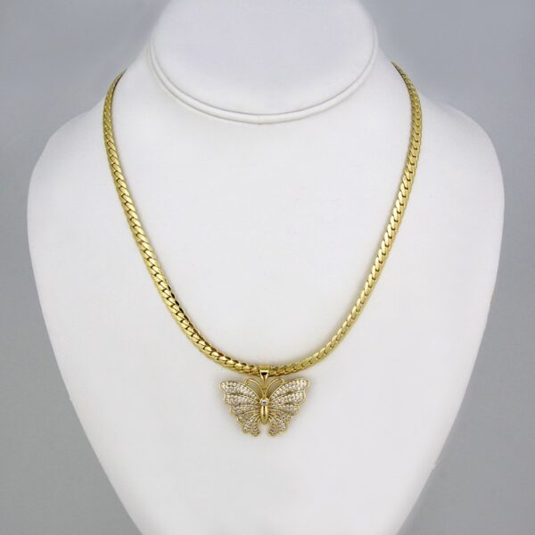 Cadenas & Colgantes/ Chain W/ Pendants/  14K Real Color/  Zircon Stone/  5mm x 42cm//SET90