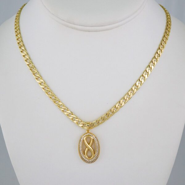 Cadenas & Colgantes/ Chain W/Pendants /14K Real Color/Zircon Stone/ 6mm// SET901