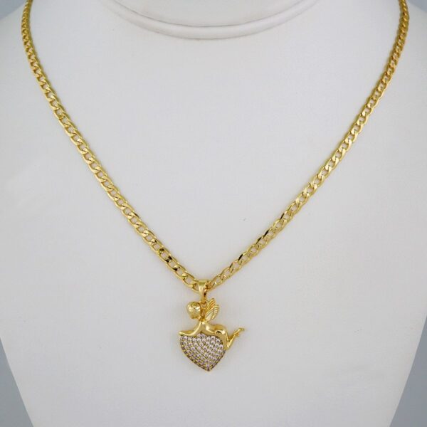Cadenas & Colgantes/ Chain W/Pendants /  14K Real Color/  Zircon Stone/ 3mm// SET905
