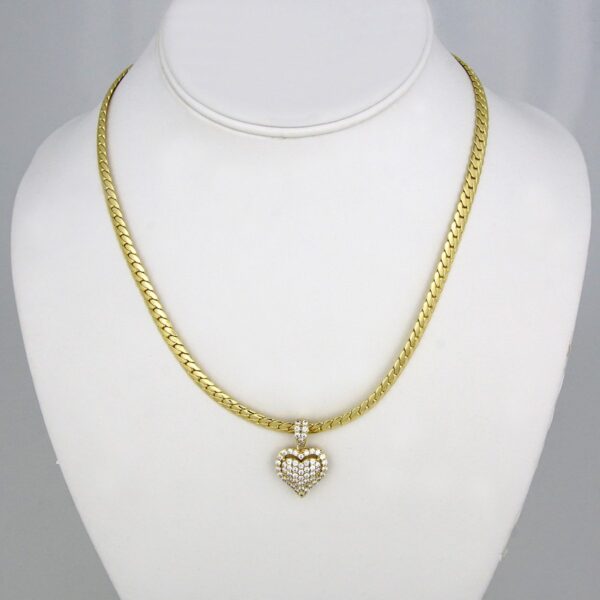 Cadenas & Colgantes/ Chain W/Pendants /14K Real Color/Zircon Stone/ 5mm X 40cm// SET91