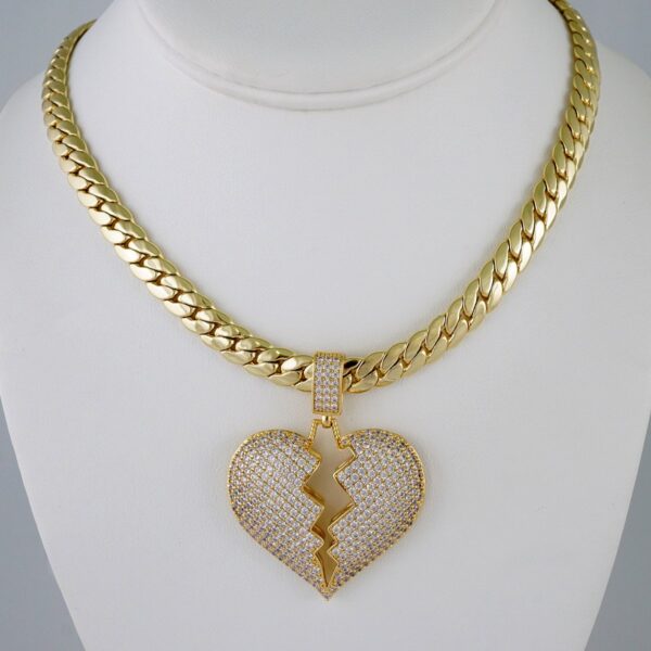 Gargantilla & Colgantes / Choker W/ Pendants/ 14K Real Color/ Zircon Stone/ 8mm x 45cm// SET911