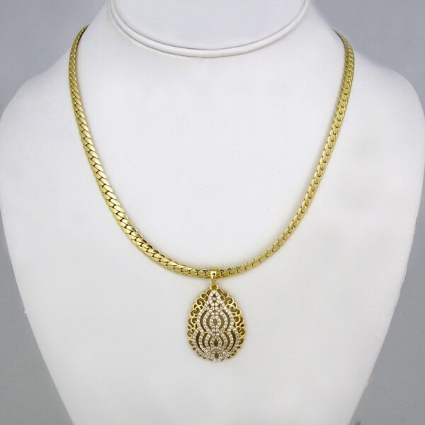 Cadenas & Colgantes/ Chain W/Pendants / 14K Real Color/ Zircon Stone/ 5mm X 40cm// SET92