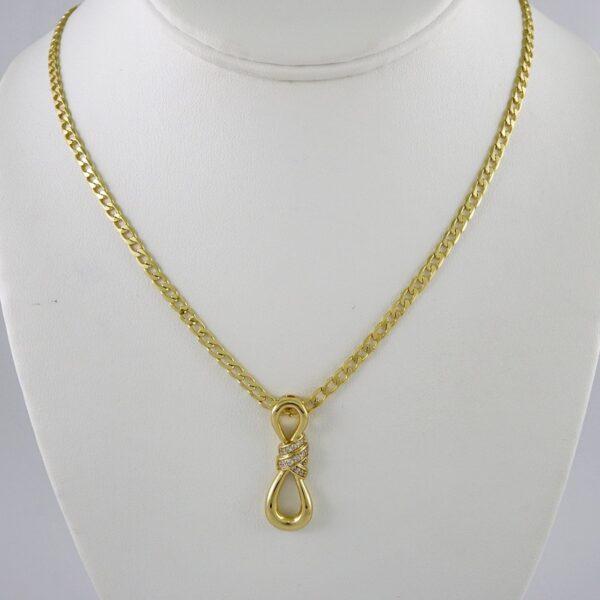 Cadenas & Colgantes & Earrings/ Chain W/Pendants /  14K Real Color/  Zircon Stone/  3mmx45cm// SET932
