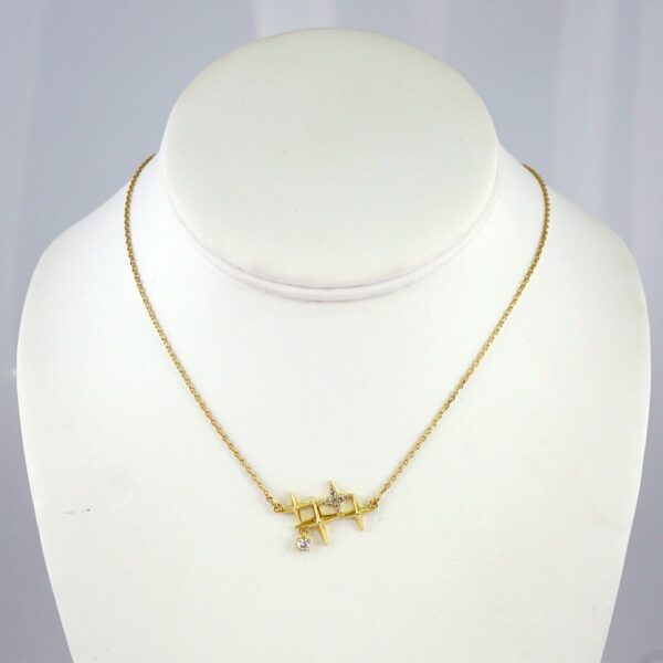 Cadenas & Colgantes/ Chain W/Pendants /14K Real Color/Zircon Stone/ 2mmx45cm// SET945