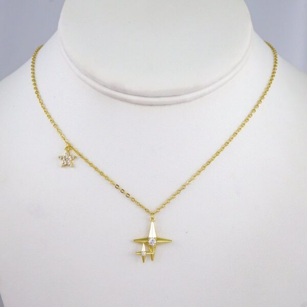 Cadenas & Colgantes/ Chain W/Pendants / 14K Real Color/ Zircon Stone/ 2mmx45cm// SET954