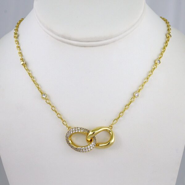 Cadenas & Colgantes/ Chain W/Pendants /  14K Real Color/  Zircon Stone/  3mmx45cm//SET956
