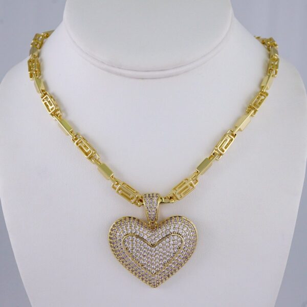 Gargantilla & Colgantes / Choker W/ Pendants/ 14K Real Color/ Zircon Stone/ 6mm x 45cm// SET962