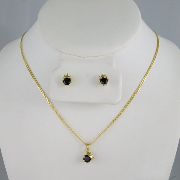 Cadenas & Colgantes & Earrings/ Chain W/Pendants /  14K Real Color/  Zircon Stone/  2mmx45cm// SET966