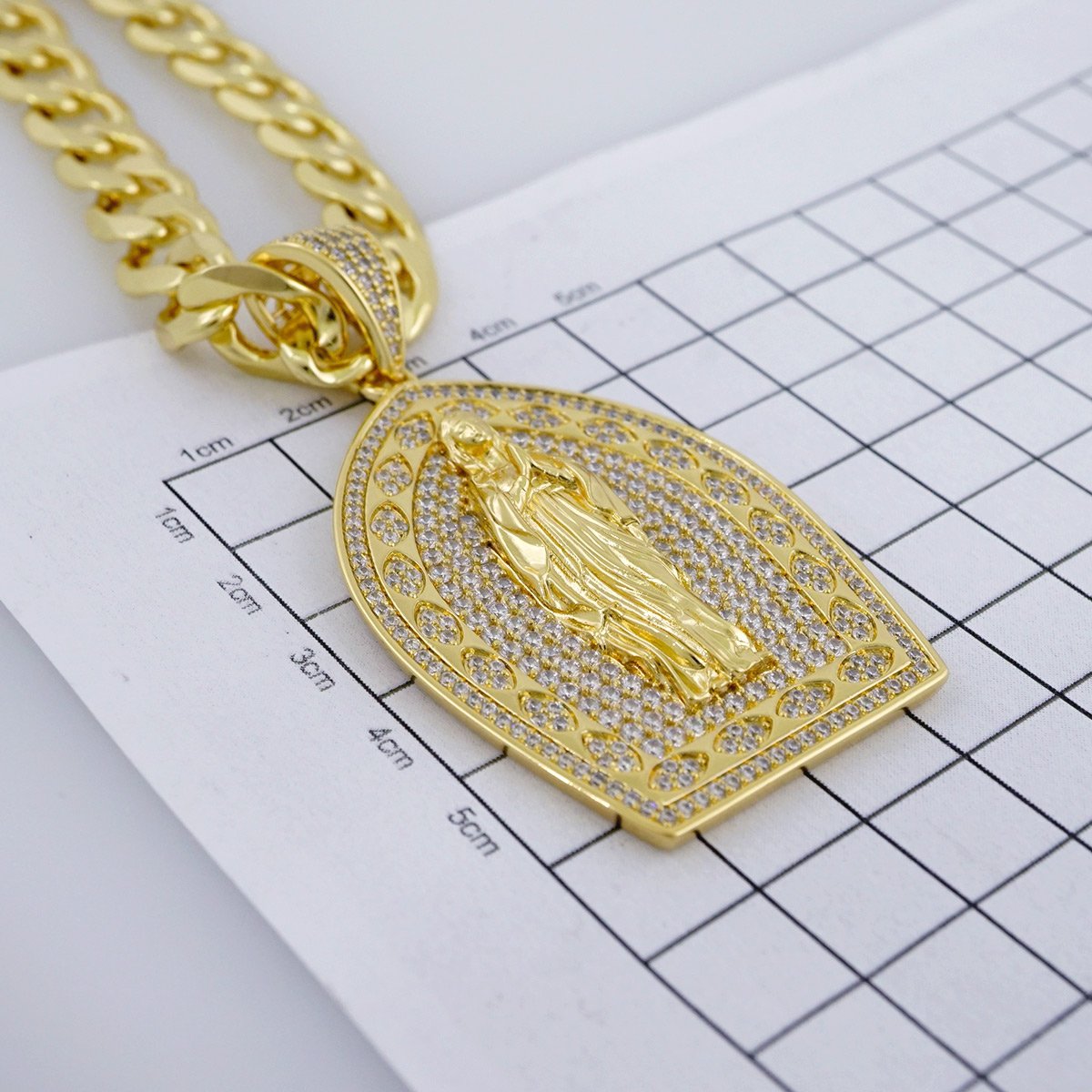 Cadenas & Colgantes/ Chain /Pendants / 14K Real Color/ Zircon Stone/ 10mmx60cm// SET976 - Image 3
