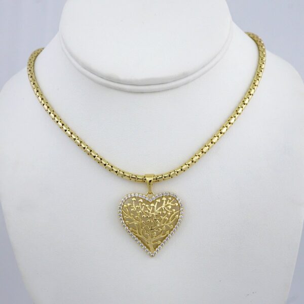Gargantilla & Colgantes / Choker W/ Pendants/  14K Real Color/  Zircon Stone/  4mm x 45cm// SET983