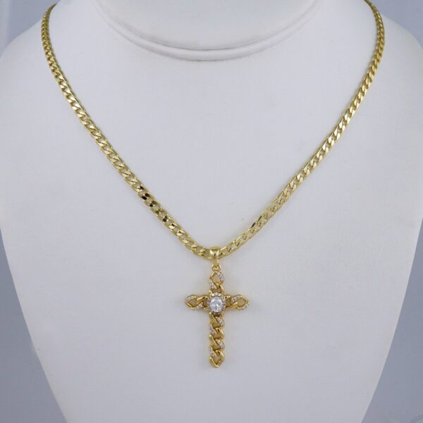 Cadenas & Colgantes/ Chain /Pendants /  14K Real Color/  Zircon Stone/ 3mm// SET989