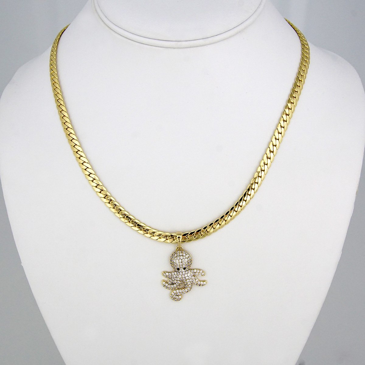 Cadenas & Colgantes/ Chain W/ Pendants/ 14K Real Color/ Zircon Stone/ 5mm x 40cm// SET99