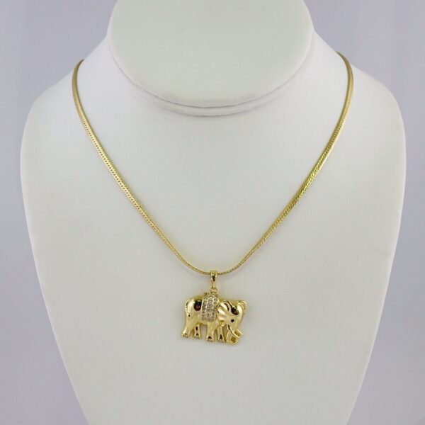 Cadenas & Colgantes/ Chain W/Pendants /14K Real Color/Zircon Stone/ 4mmx45cm// SET994