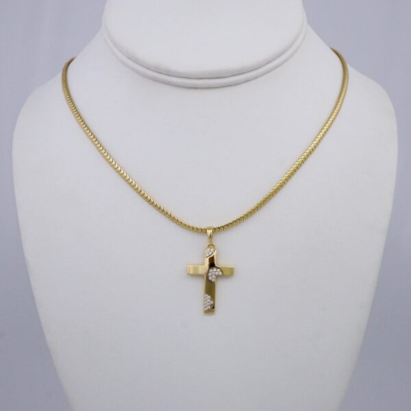 Cadenas & Colgantes/ Chain W/Pendants /  14K Real Color/  Zircon Stone/  4mmx45cm// SET996