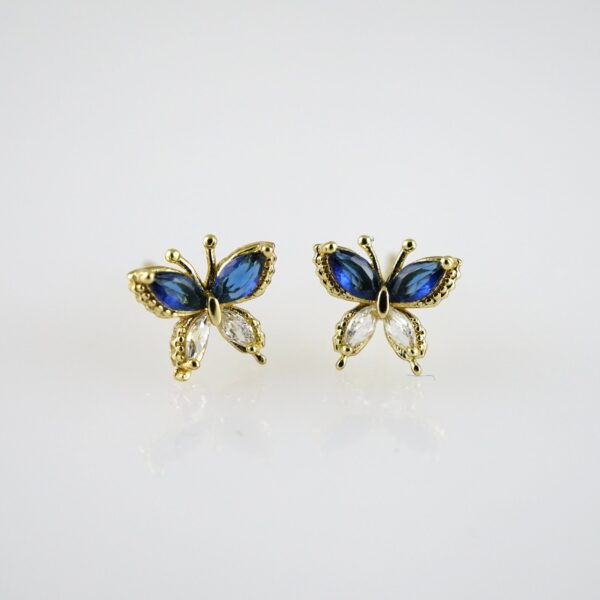 E2752 Earrings - Aretes - Zircon Stone - 14K Real Color