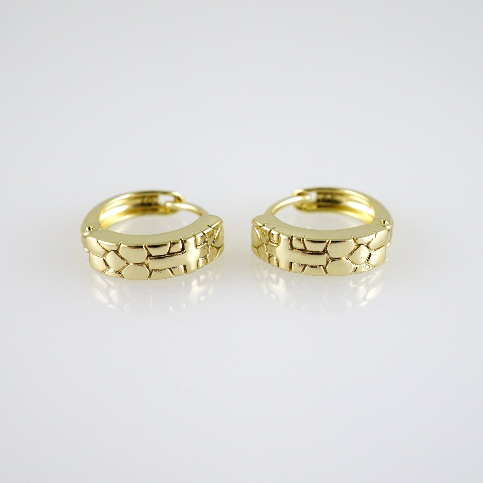 E2753 Earrings - Aretes - Zircon Stone - 14K Real Color