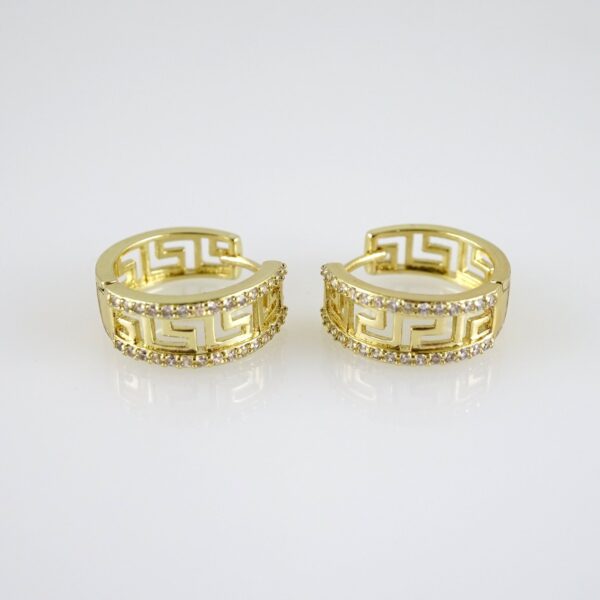 E2754 Earrings - Aretes - Zircon Stone - 14K Real Color