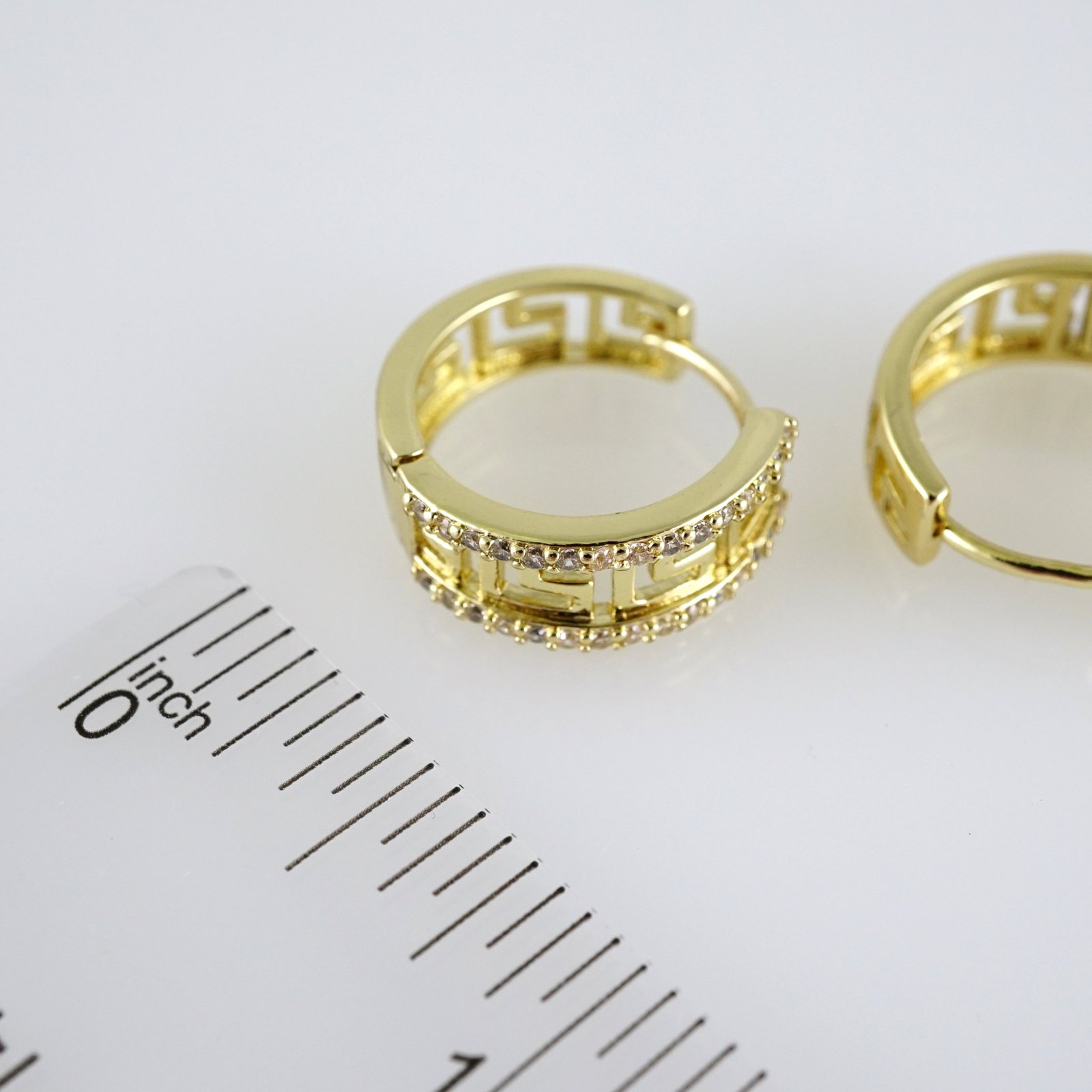 E2754 Earrings - Aretes - Zircon Stone - 14K Real Color - Image 3