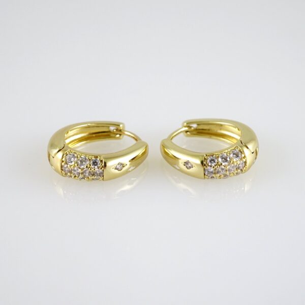 E2755 Earrings - Aretes - Zircon Stone - 14K Real Color