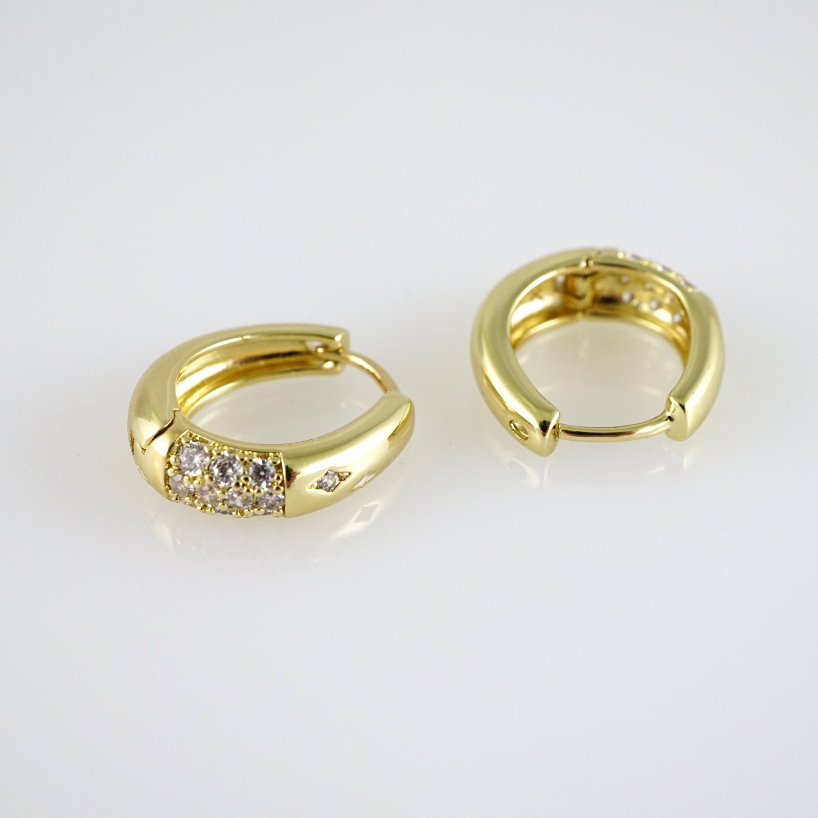 E2755 Earrings - Aretes - Zircon Stone - 14K Real Color - Image 2