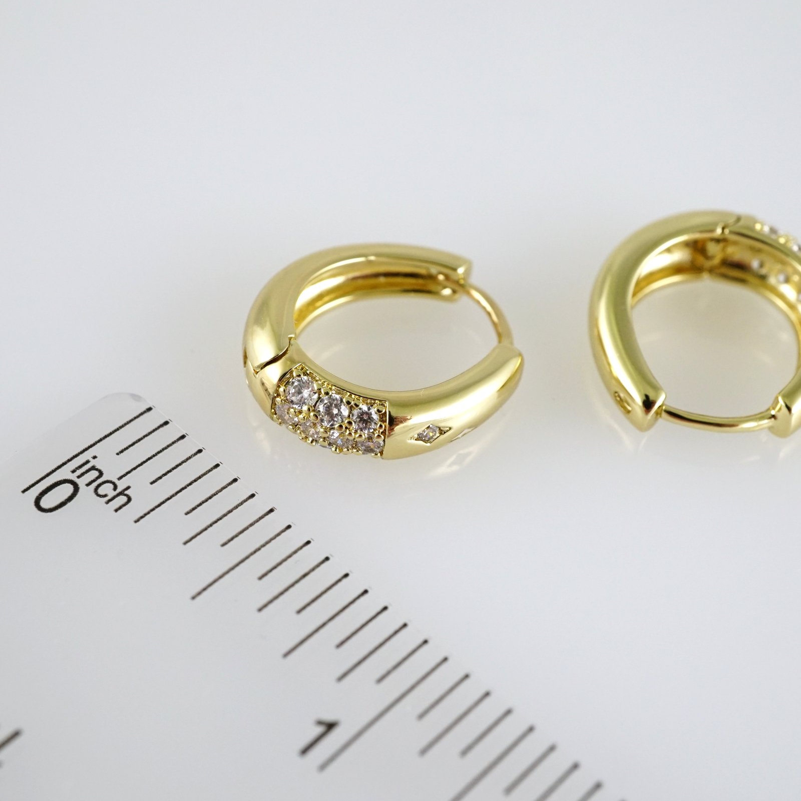 E2755 Earrings - Aretes - Zircon Stone - 14K Real Color - Image 3