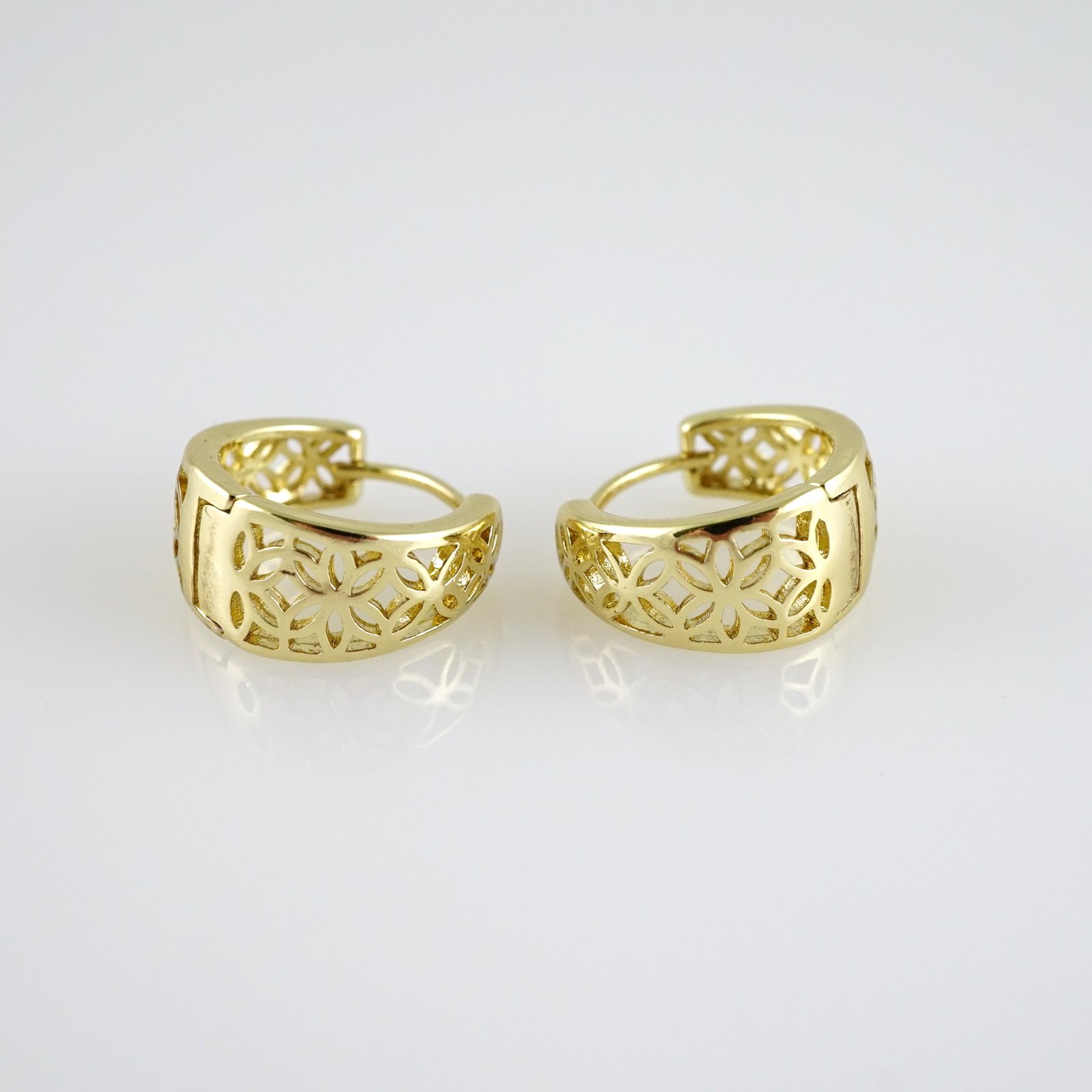E2756 Earrings - Aretes - Zircon Stone - 14K Real Color