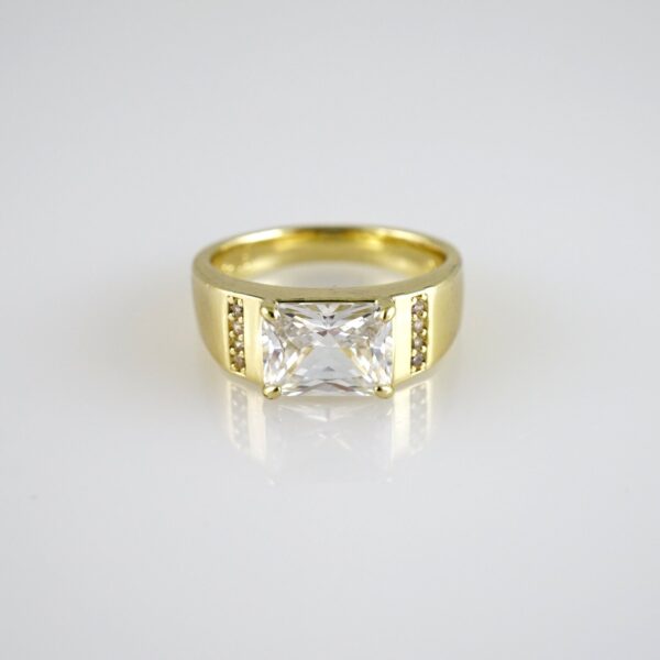 R885 RING - ANILLO - Zircon Stone - 14K Real Color