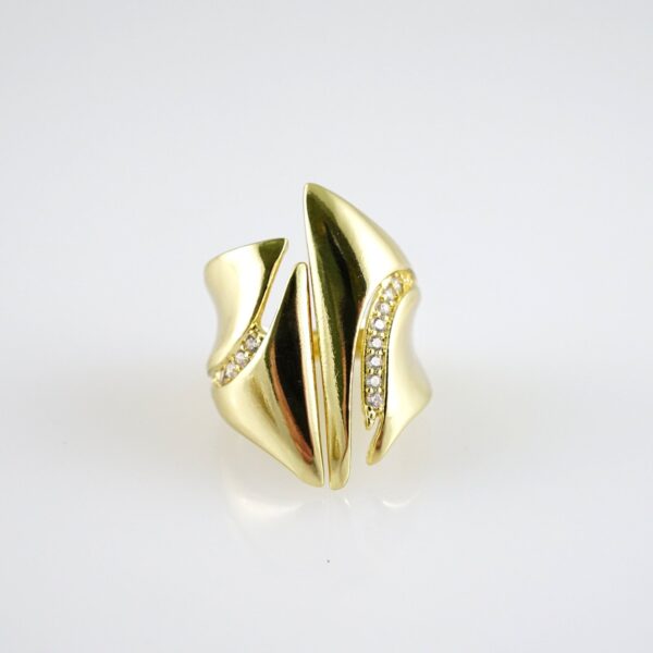 R887 RING - ANILLO - Zircon Stone - 14K Real Color