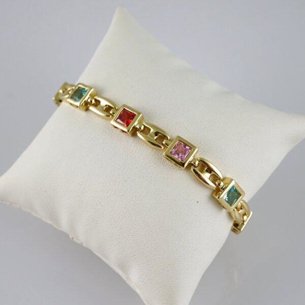 B1816 Bracelet - Pulseras - Zircon Stone - 14K Real Color