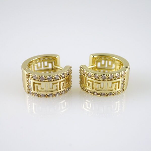 E2758 Earrings - Aretes - Zircon Stone - 14K Real Color