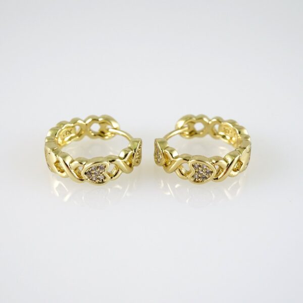E2760 Earrings - Aretes - Zircon Stone - 14K Real Color