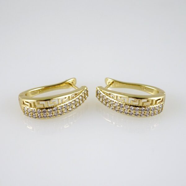 E2761 Earrings - Aretes - Zircon Stone - 14K Real Color