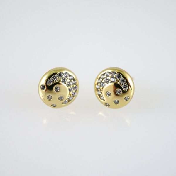E2764 Earrings - Aretes - Zircon Stone - 14K Real Color