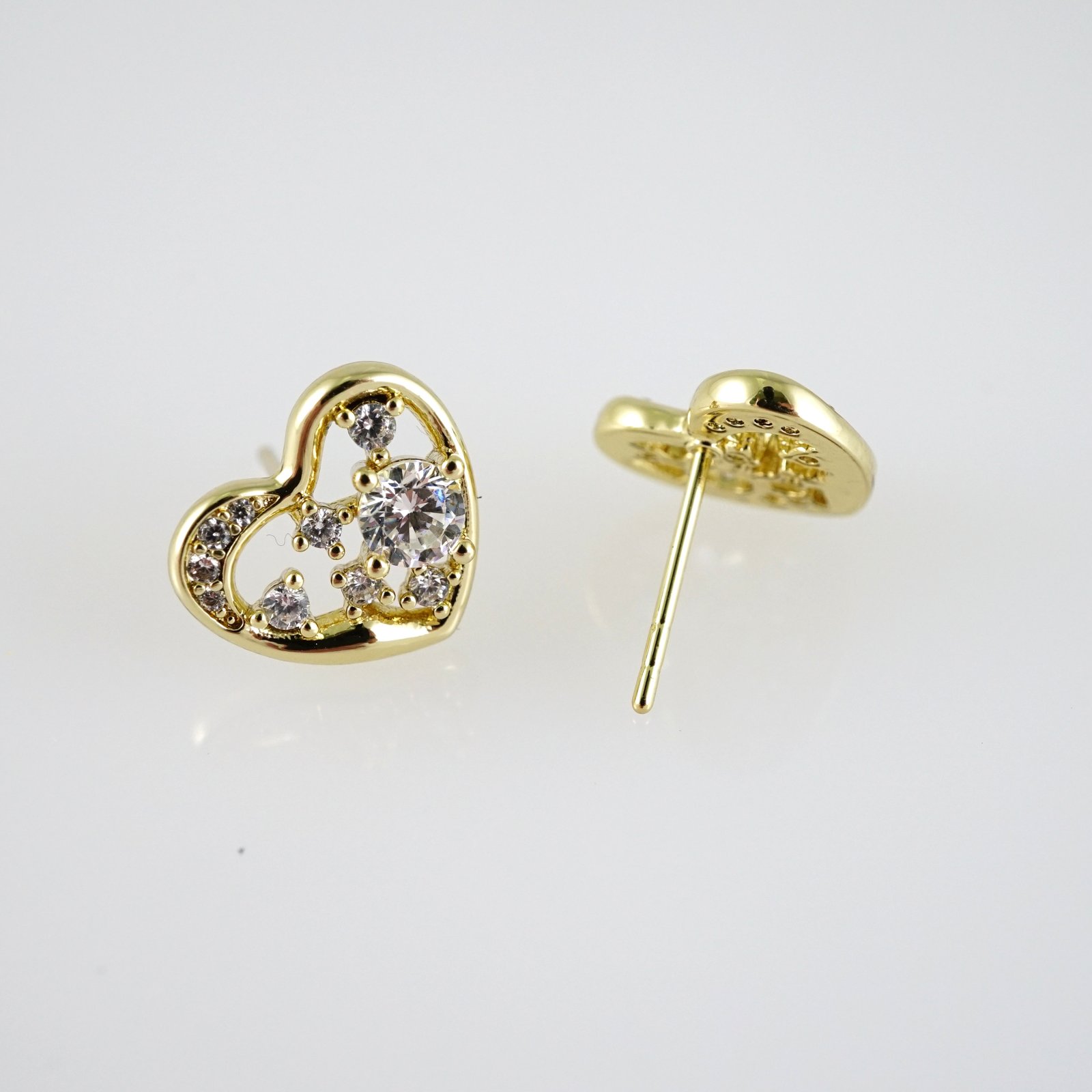 E2765 Earrings - Aretes - Zircon Stone - 14K Real Color - Image 2