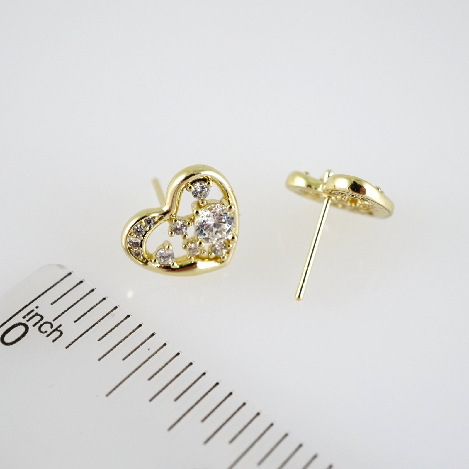 E2765 Earrings - Aretes - Zircon Stone - 14K Real Color - Image 3