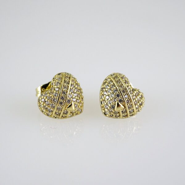 E2766 Earrings - Aretes - Zircon Stone - 14K Real Color