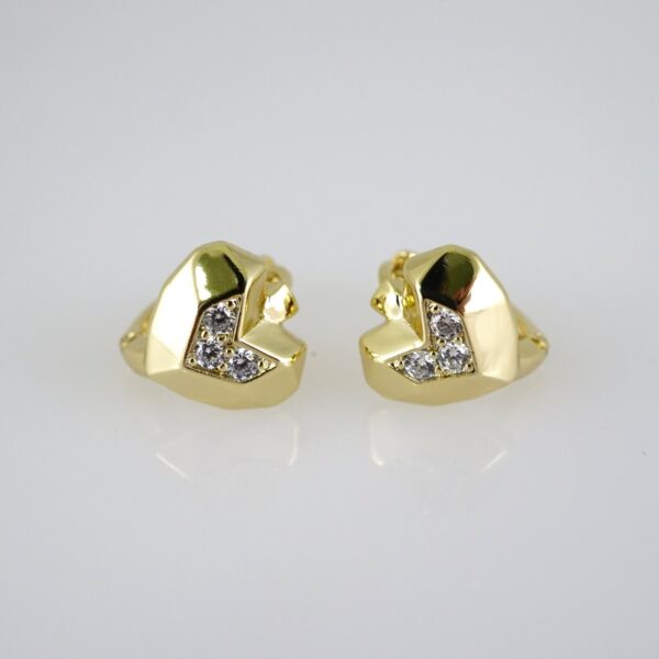 E2769 Earrings - Aretes - Zircon Stone - 14K Real Color