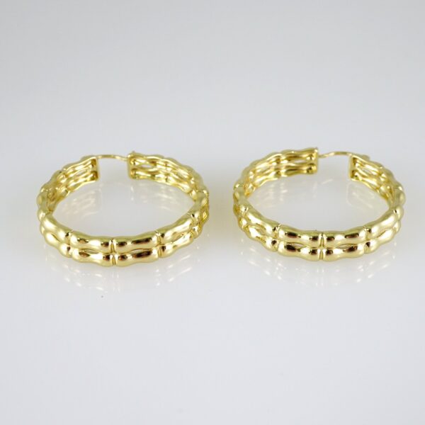 E2772 Earrings - Aretes -Plain - 14K Real Color