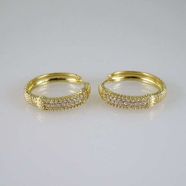 E2774 Earrings - Aretes - Zircon Stone - 14K Real Color