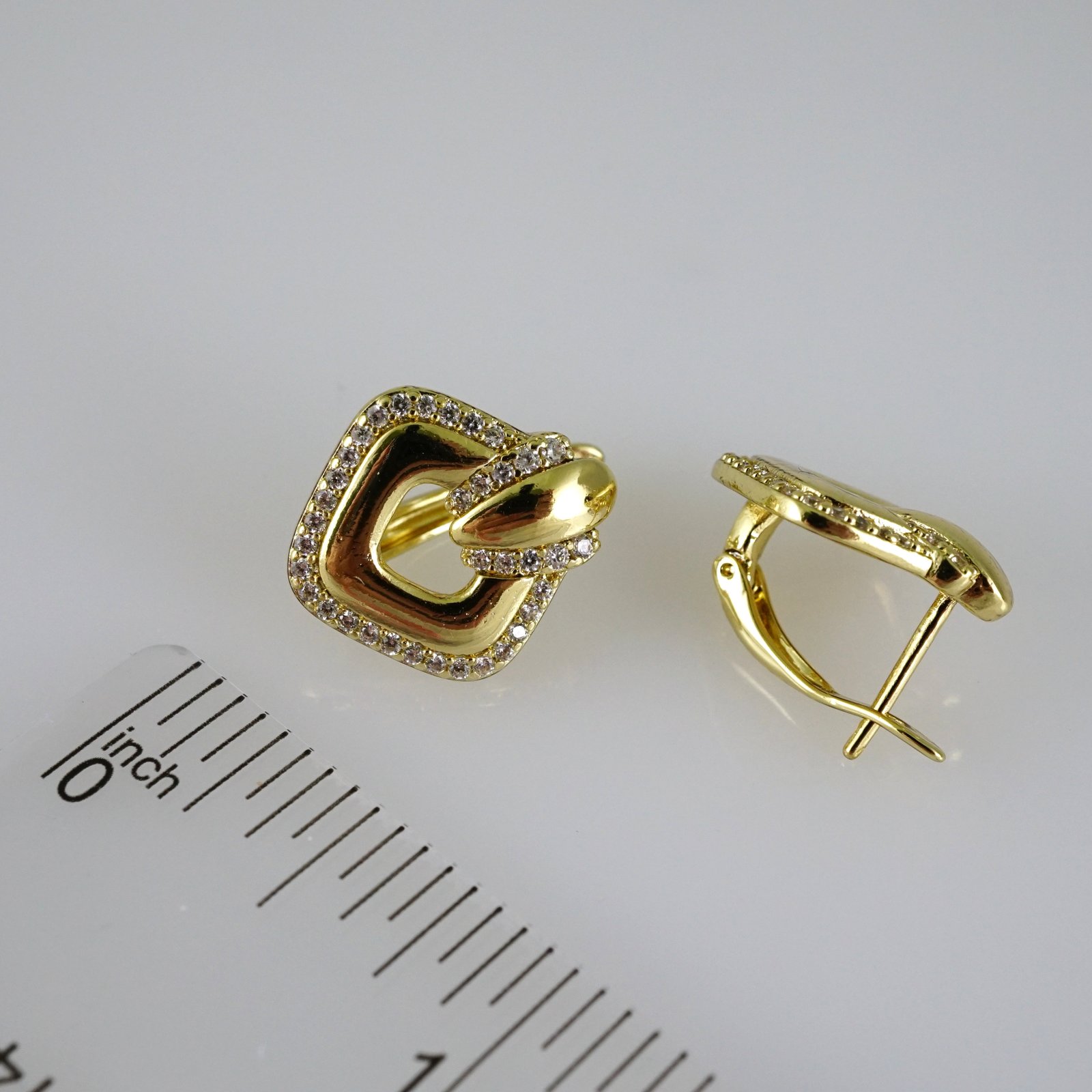 E2775 Earrings - Aretes - Zircon Stone - 14K Real Color - Image 3