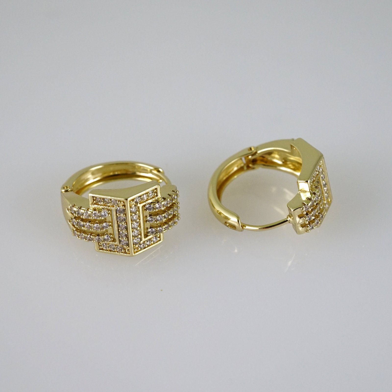 E2776 Earrings - Aretes - Zircon Stone - 14K Real Color - Image 2