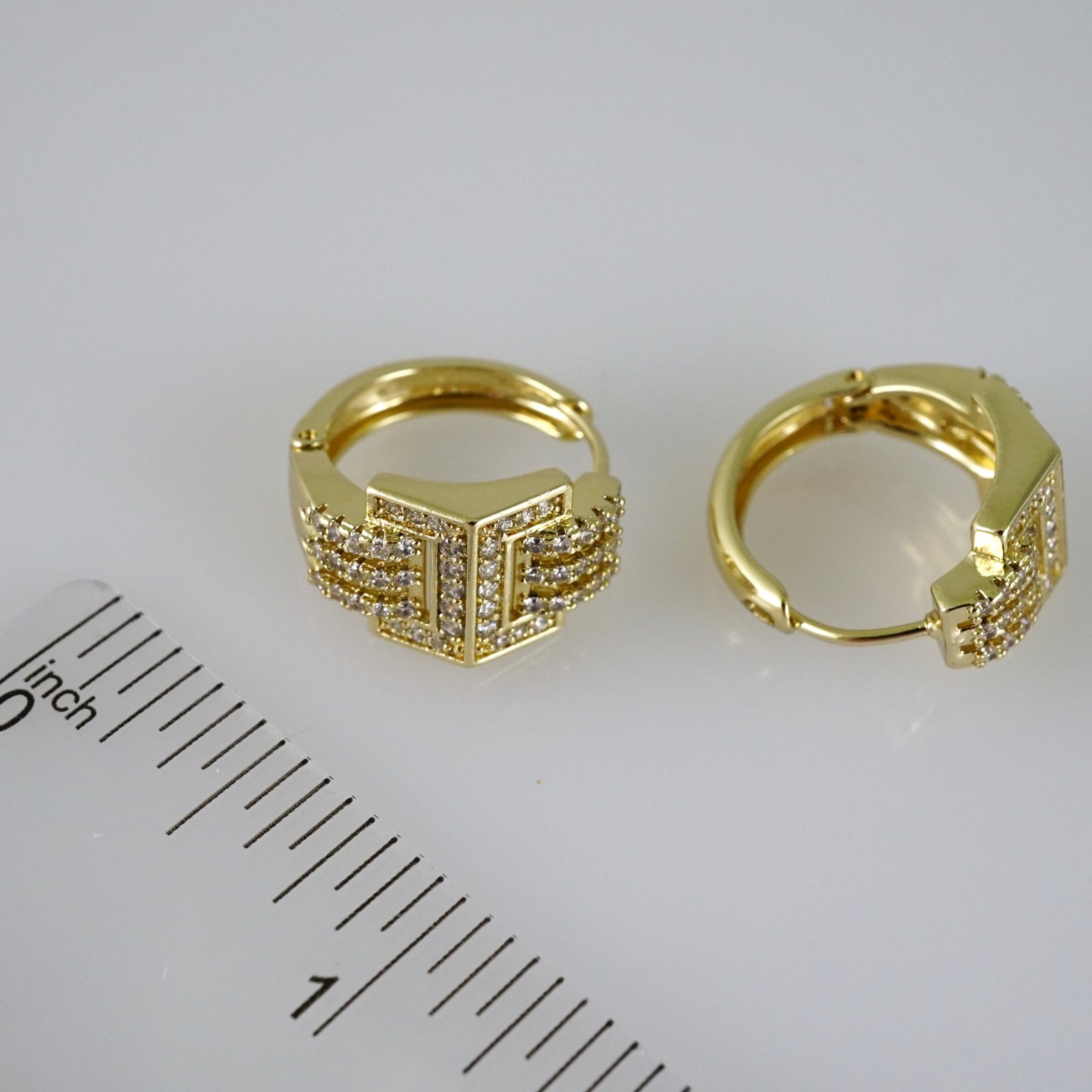 E2776 Earrings - Aretes - Zircon Stone - 14K Real Color - Image 3