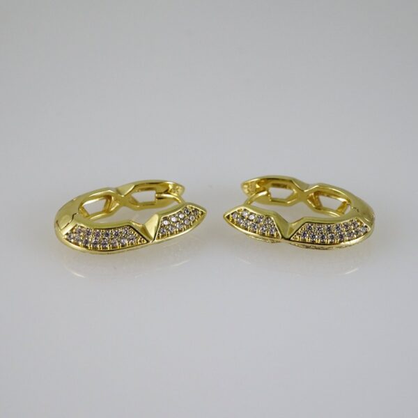 E2779 Earrings - Aretes - Zircon Stone - 14K Real Color