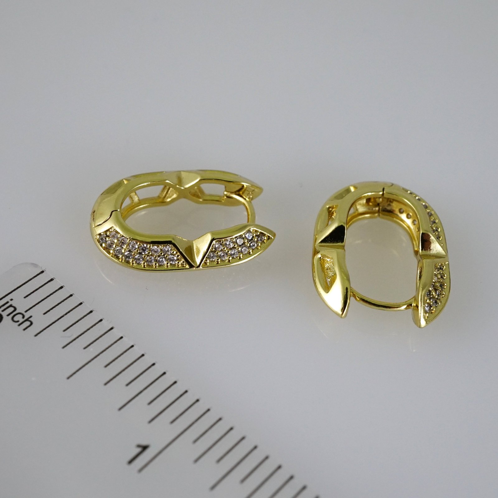 E2779 Earrings - Aretes - Zircon Stone - 14K Real Color - Image 3