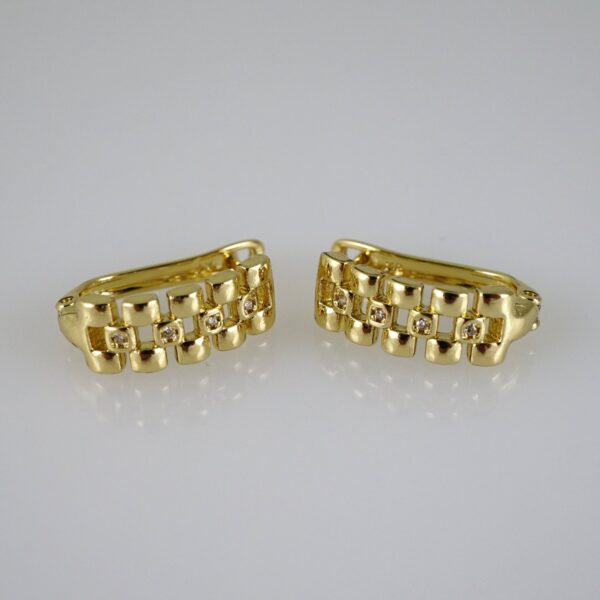 E2780 Earrings - Aretes - Zircon Stone - 14K Real Color