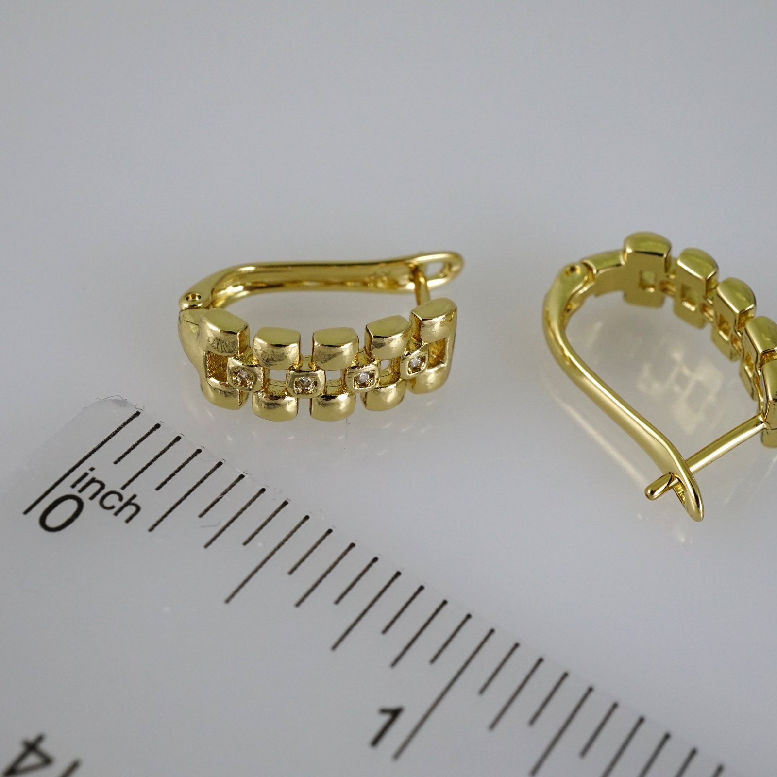 E2780 Earrings - Aretes - Zircon Stone - 14K Real Color - Image 3
