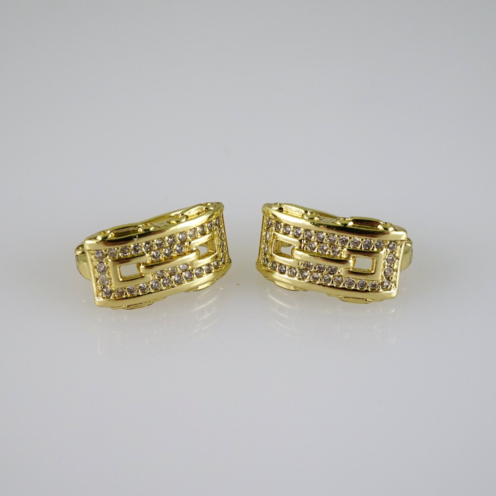 E2781 Earrings - Aretes - Zircon Stone - 14K Real Color
