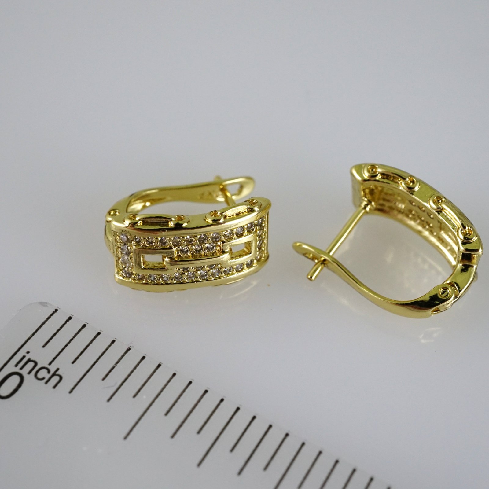 E2781 Earrings - Aretes - Zircon Stone - 14K Real Color - Image 3